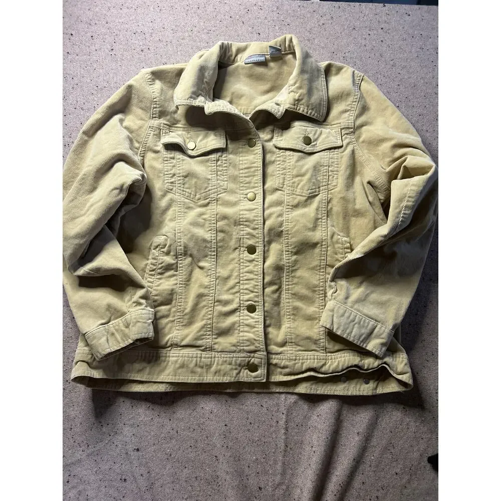Concept Clothing Jacket Women's 1X Tan Corduroy Stretch Indi Grunge